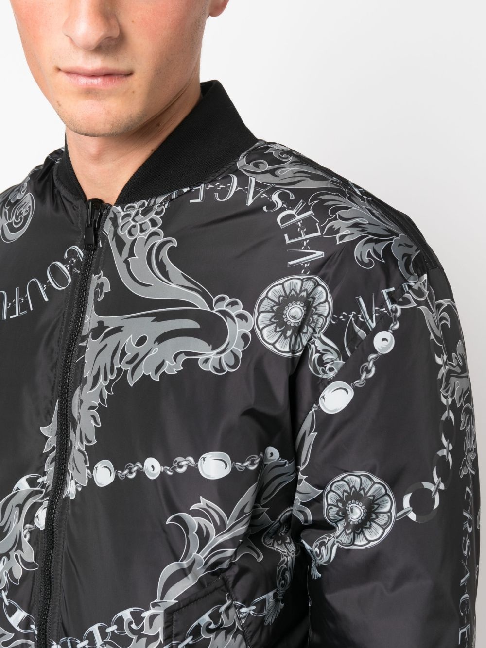 baroque-print bomber jacket - 5