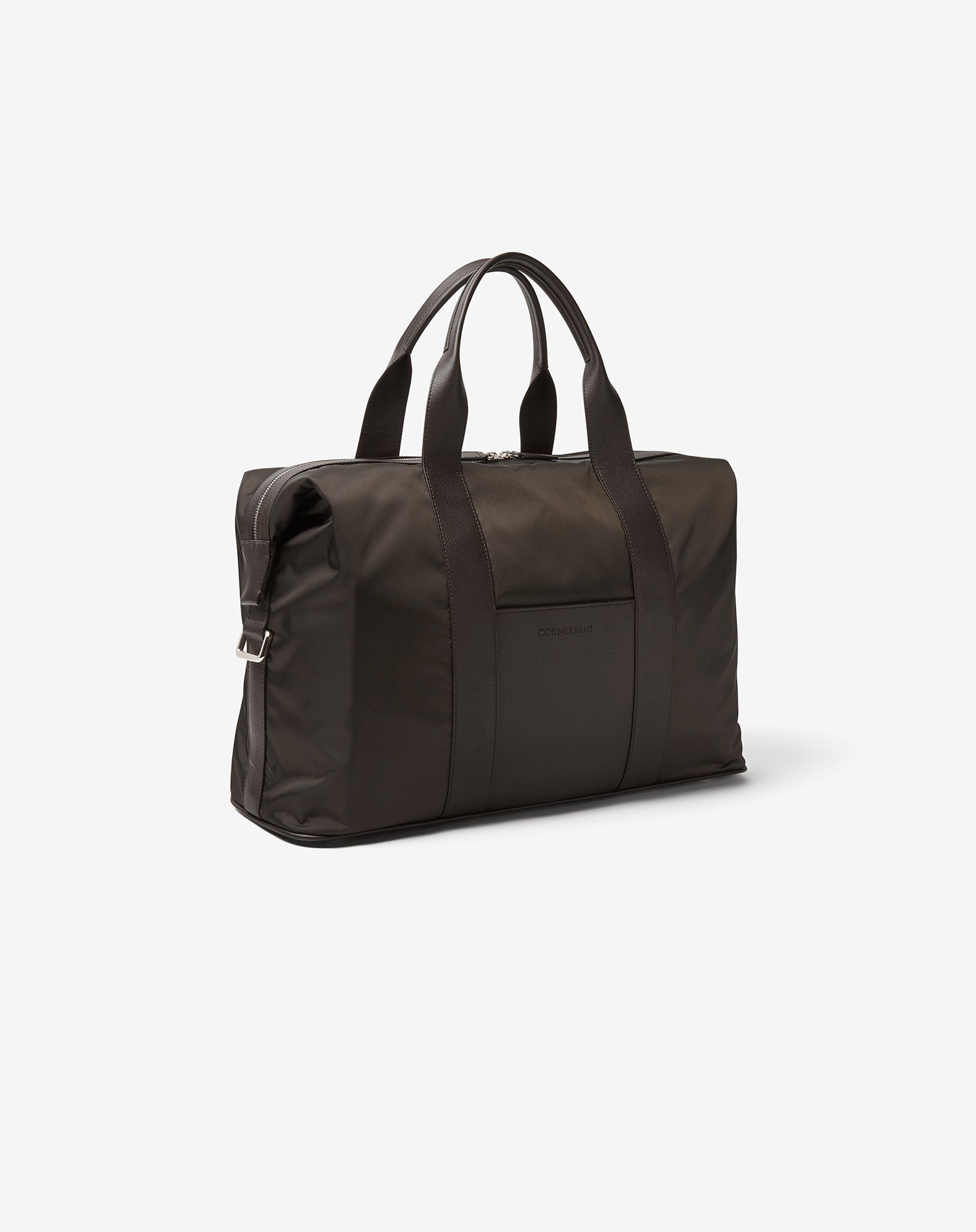 Brown nylon and leather travel bag - 3