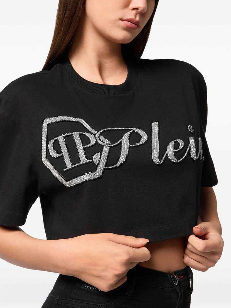 Crystal Signature cropped T-Shirt 4