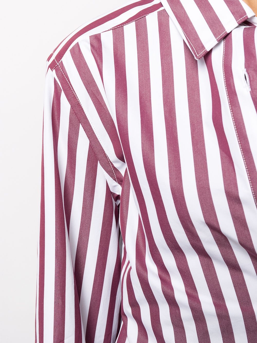 stripe pattern button up shirt - 5