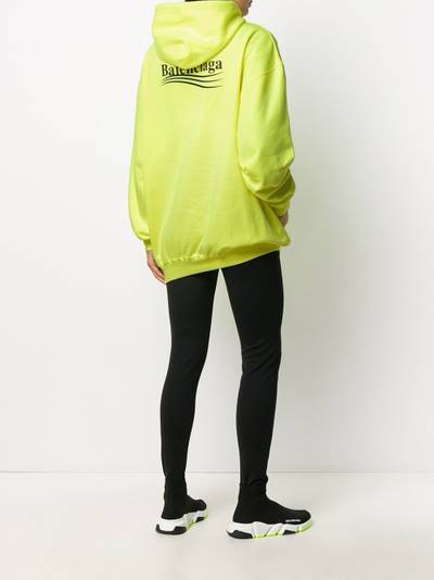 BALENCIAGA logo print cotton hoodie outlook