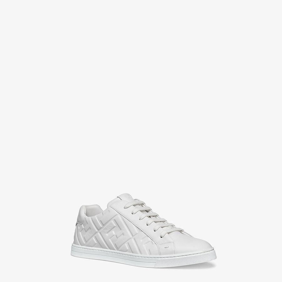 White nappa leather low-tops - 2