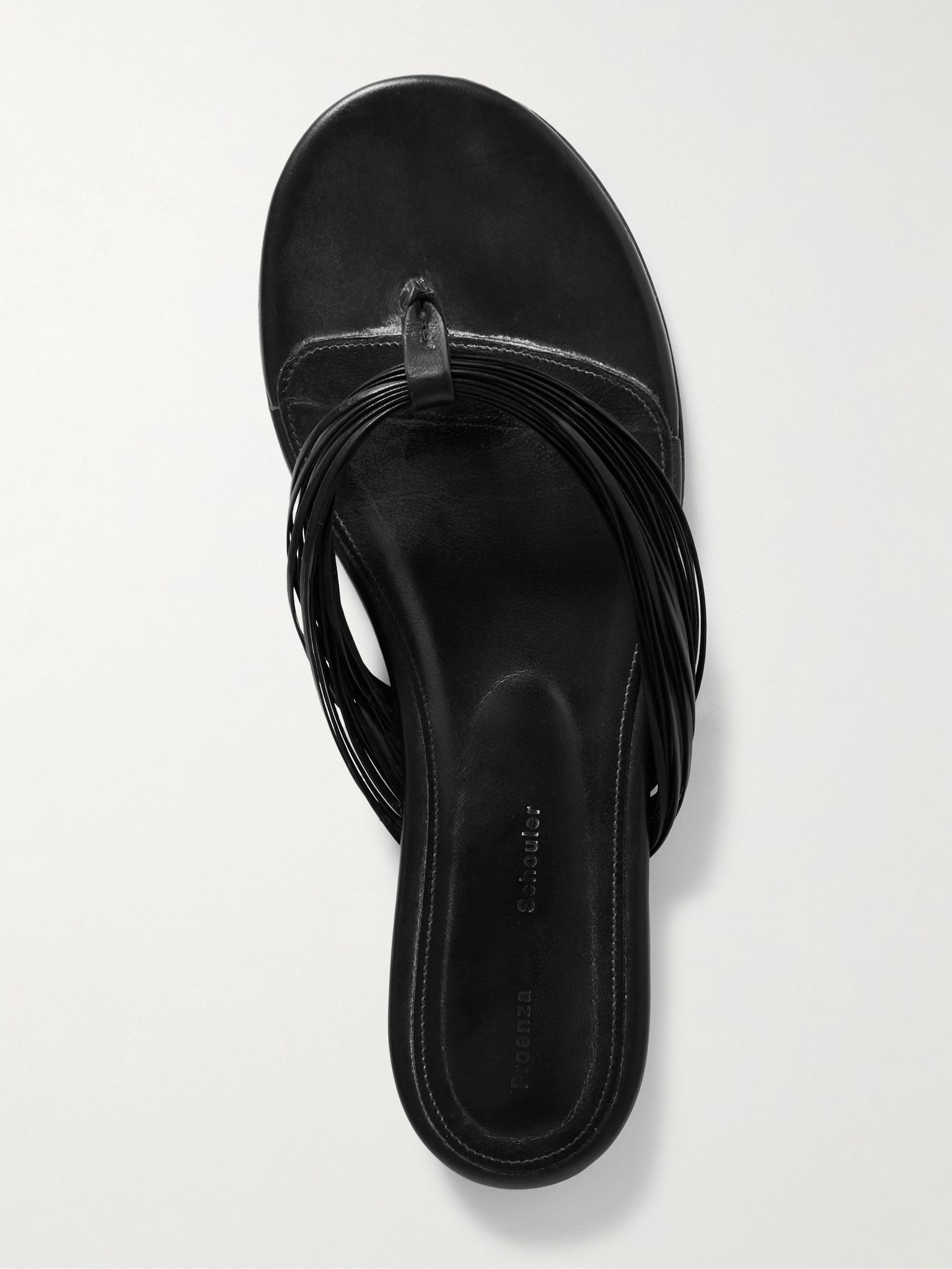Cable leather flip flops Black - 5