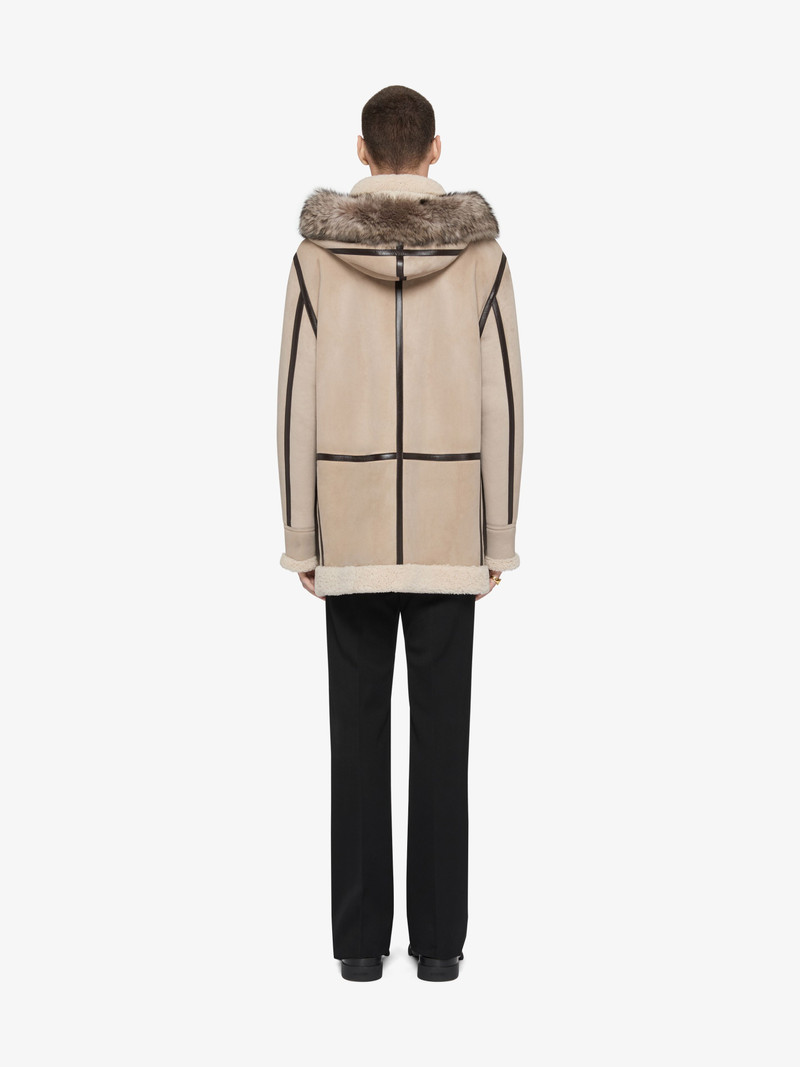 DUFFLE COAT IN SHEARLING AND LEATHER 3