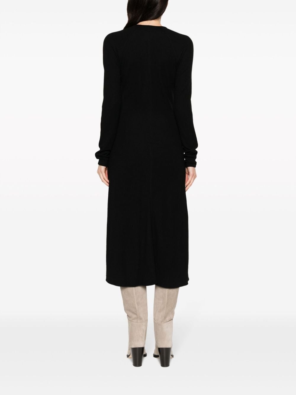 keyhole-neck midi dress - 4