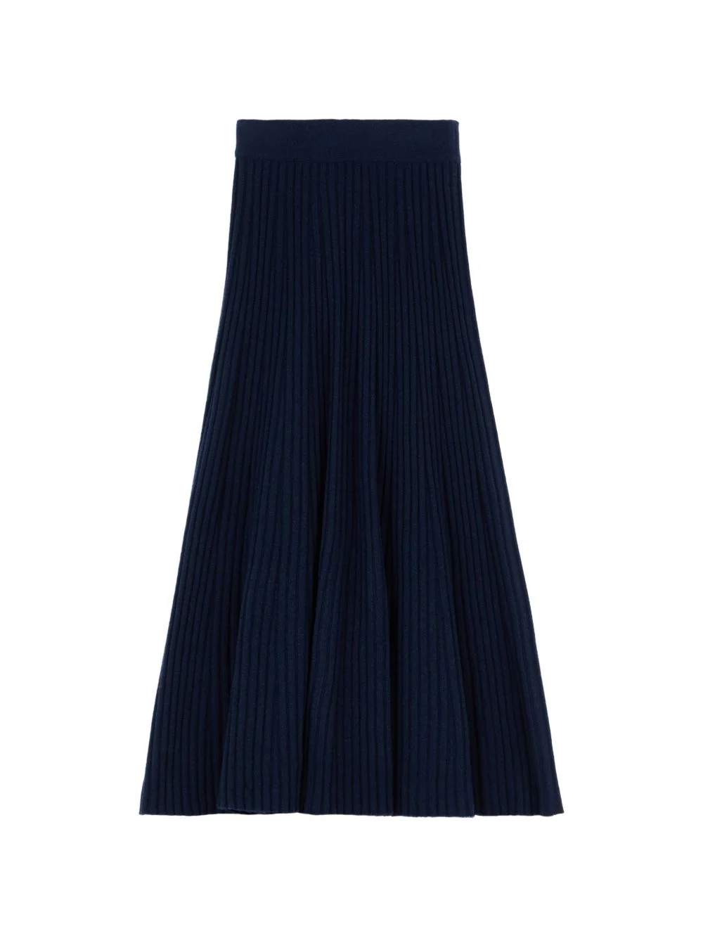midi skirt in cashmere-blend knit - 1