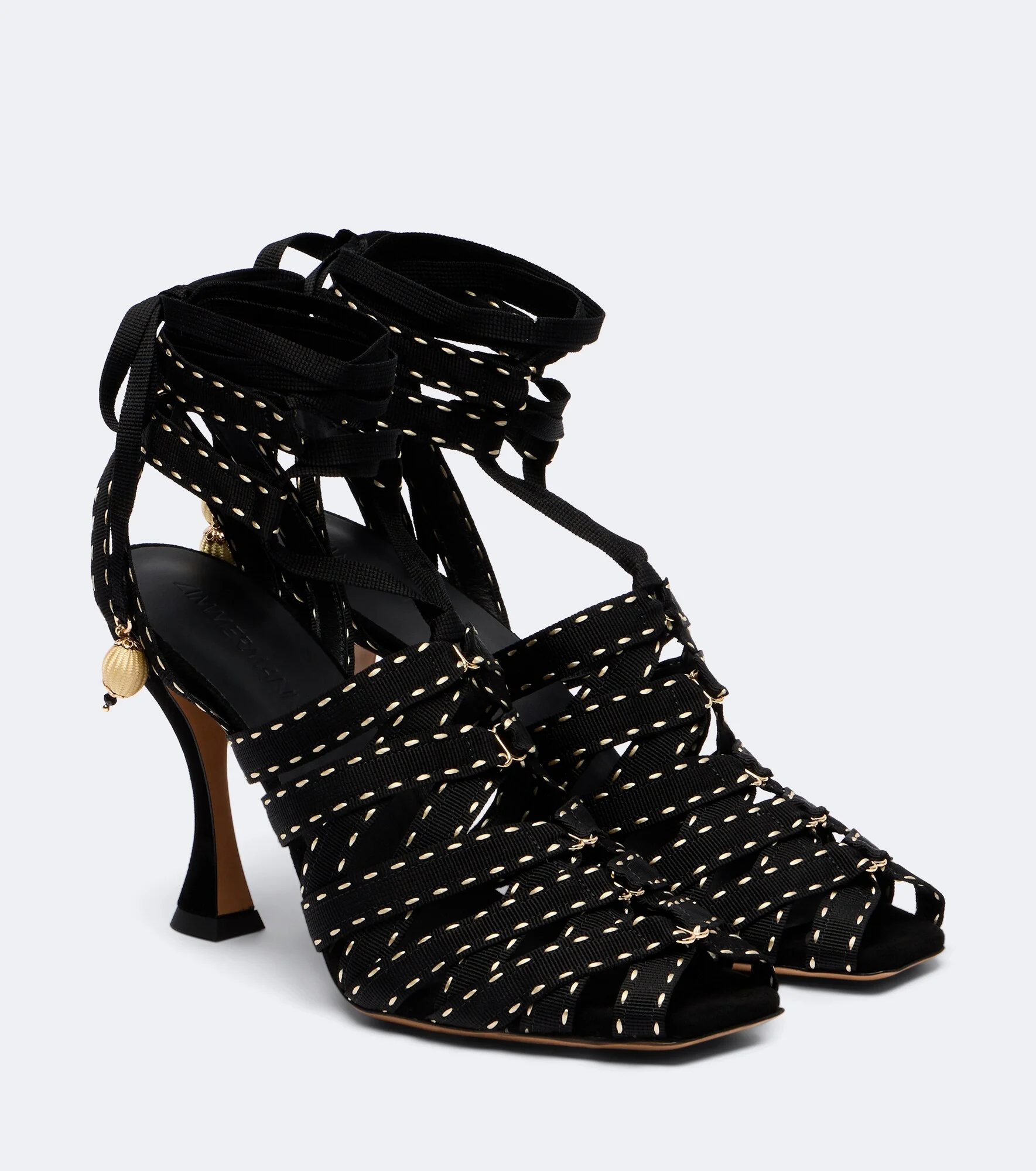 Corsage canvas sandals - 1