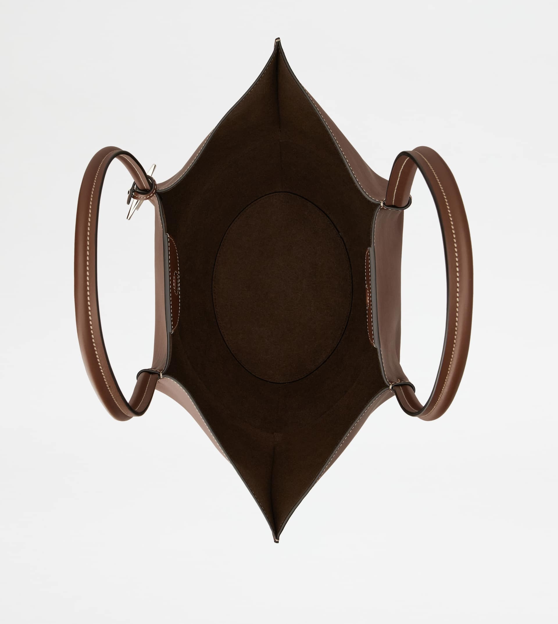 SHOPPING BAG IN STRAW AND LEATHER MEDIUM - BROWN, NATURAL - 3