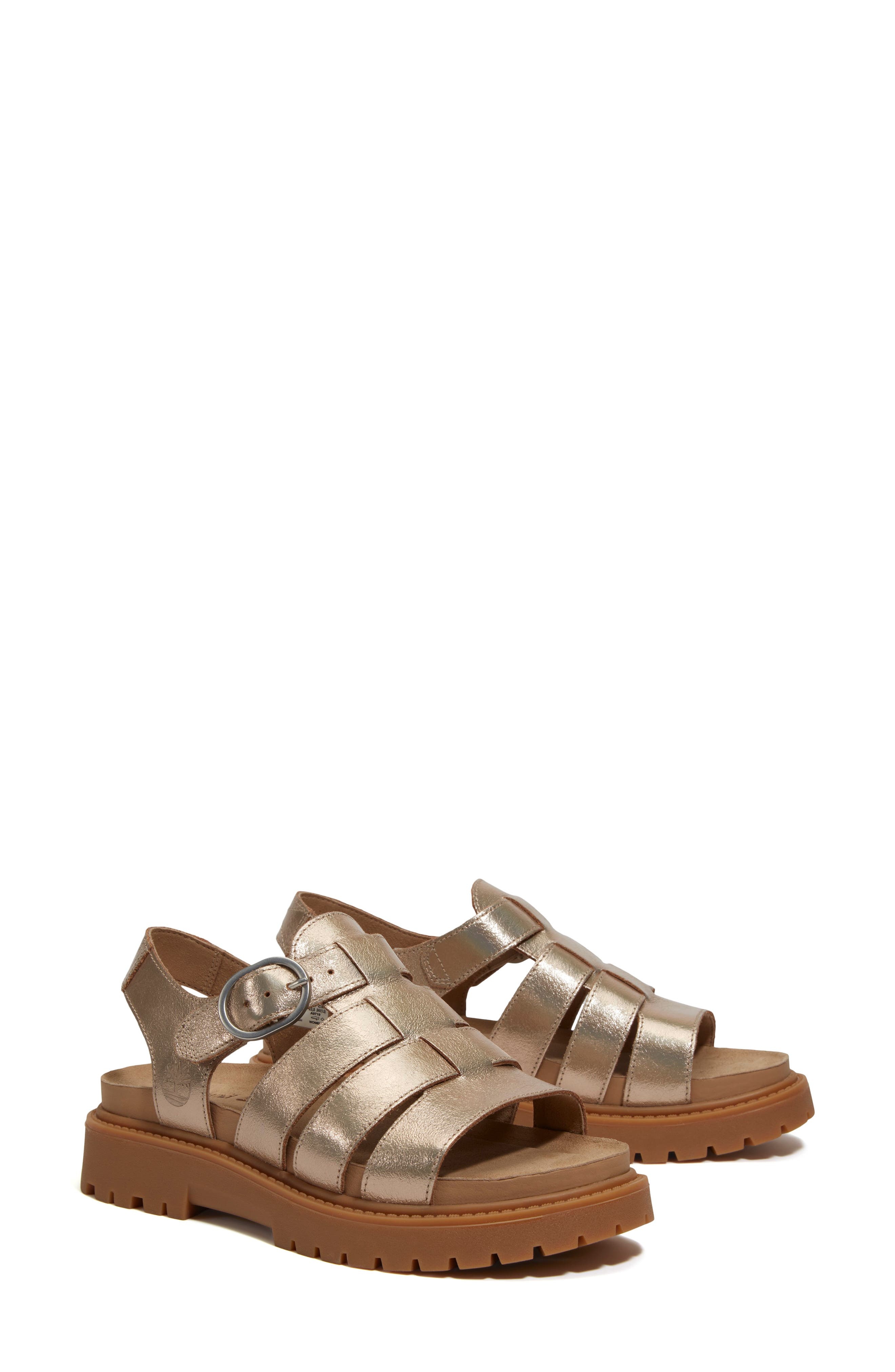 Timberland Clairemont Way Fisherman Sandal in Gold Metallic at Nordstrom - 9