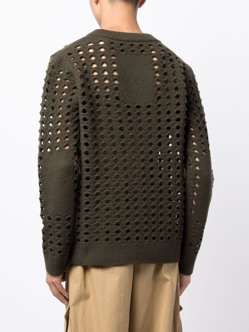 long-sleeve perforated sweatshirt - 4