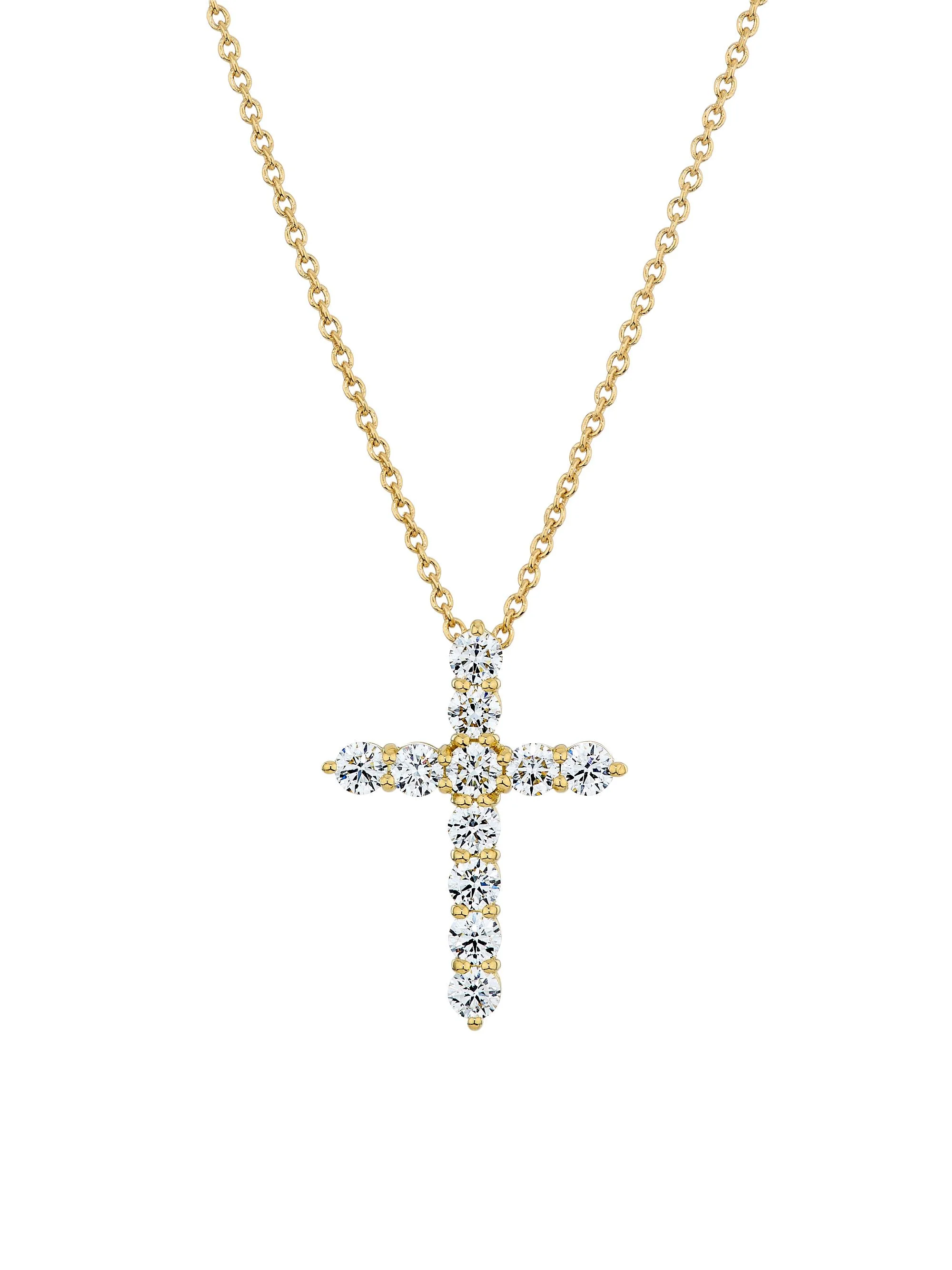 Women's Tiny Treasures Large Cross 18K Gold, 1.77 TCW Diamond & Ruby Necklace - Yellow Gold - 1