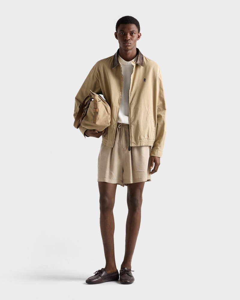 Prada Cotton jacket with leather details outlook