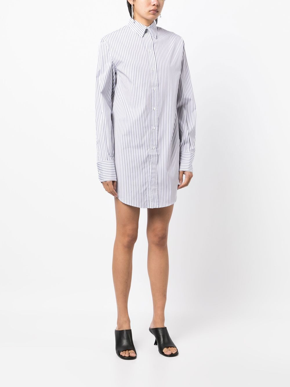 striped silk shirt dress - 3