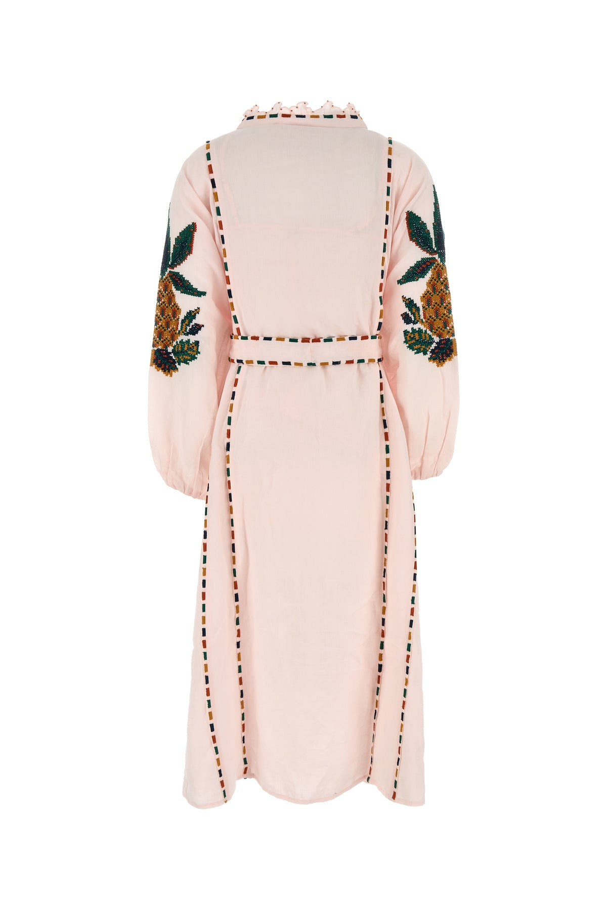 Pastel pink linen blend dress - 2