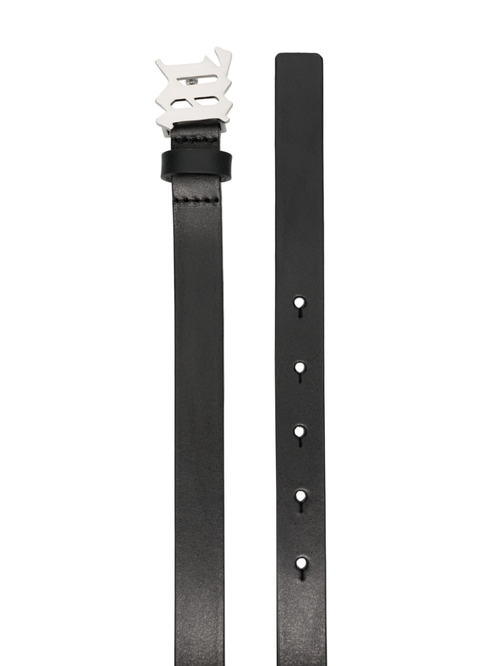 logo-buckle leather belt - 2