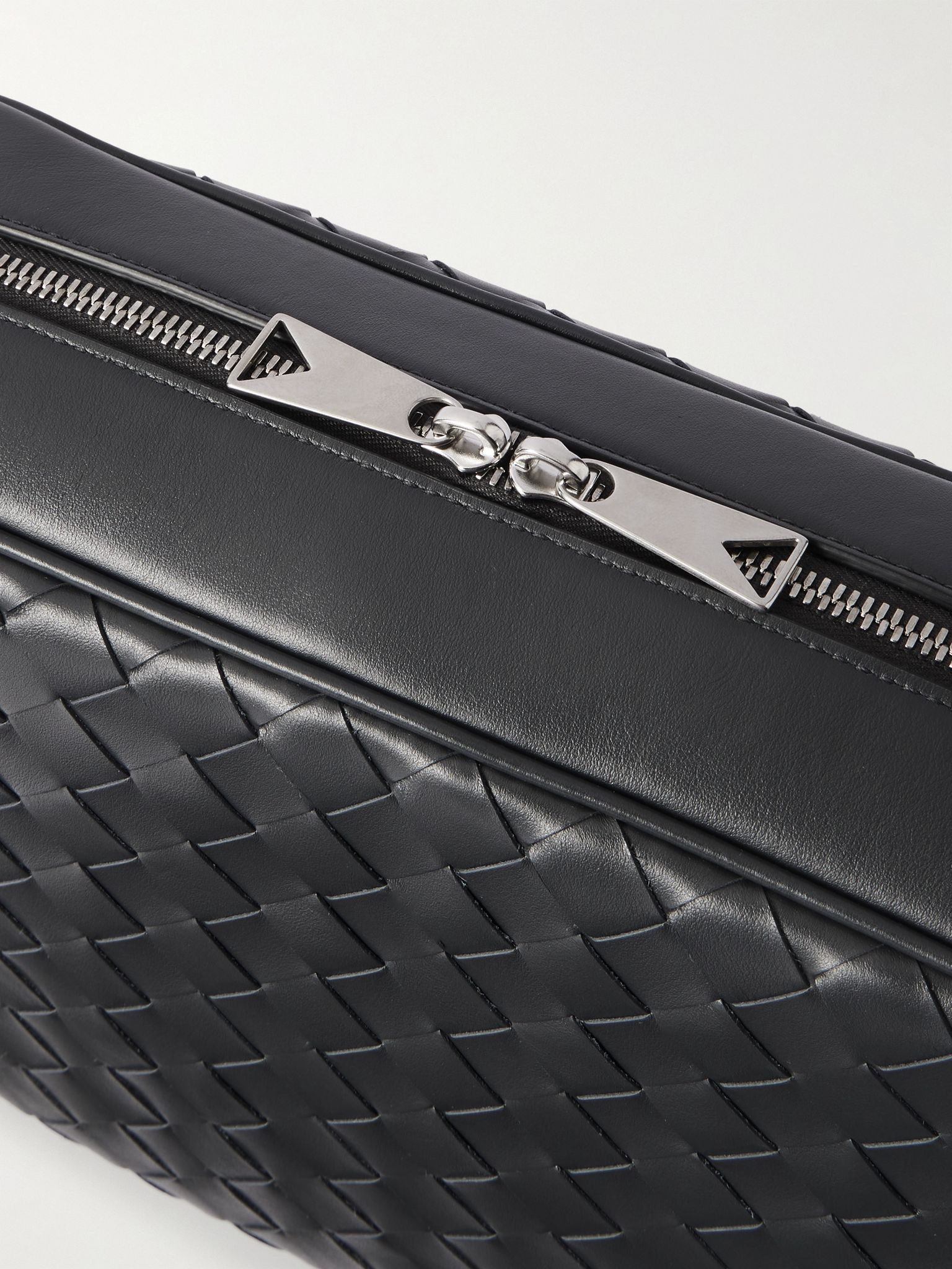 Intrecciato Leather Camera Bag Black - 4
