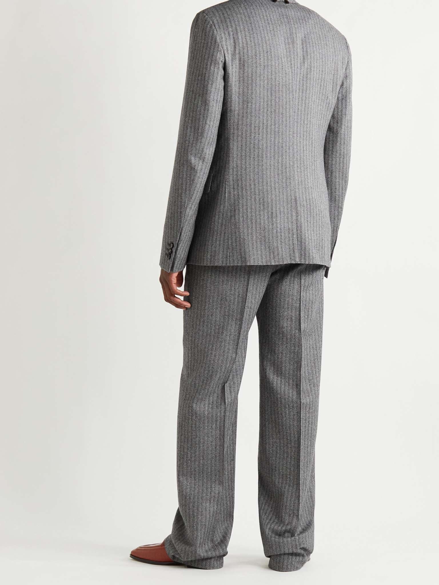 Herringbone Wool-Flannel Suit Trousers - 4