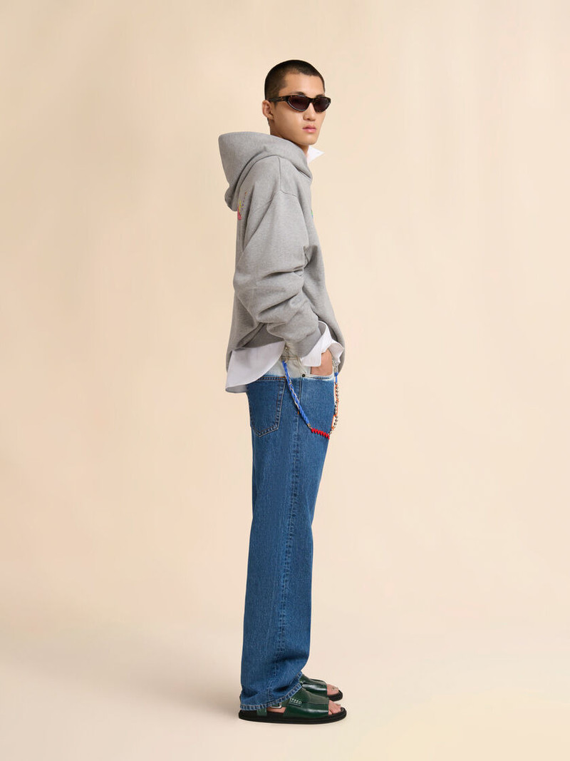 GREY COTTON SWEATSHIRT WITH MARNI ANIMAL ALPHABET PRINT 6