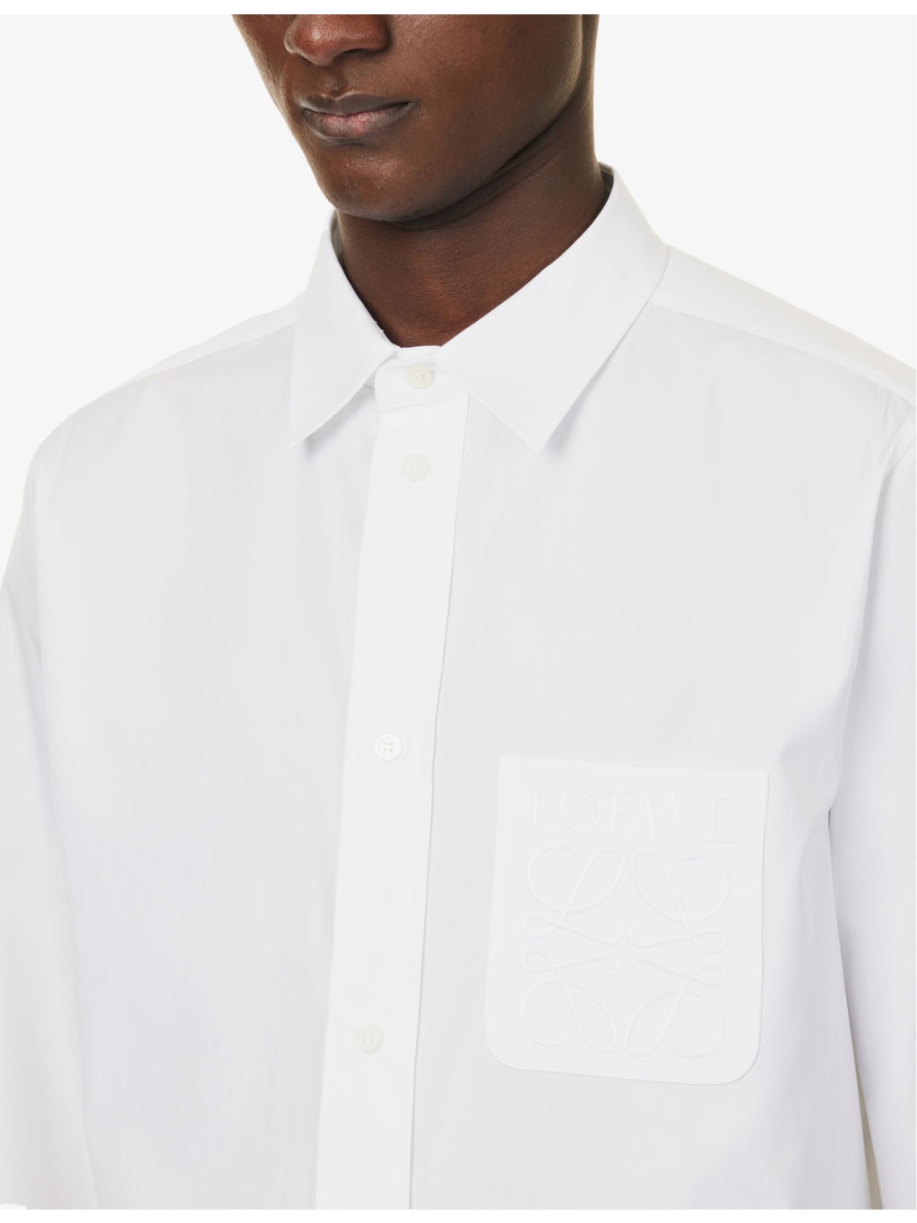 Brand-Embroidery Patch-Pocket Regular-Fit Cotton-Poplin Shirt - 5