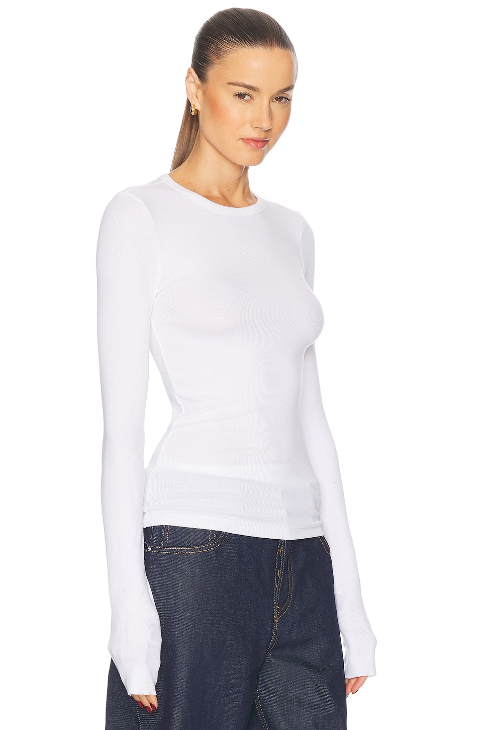 Crew Neck Extra Long Sleeve Tee - 2