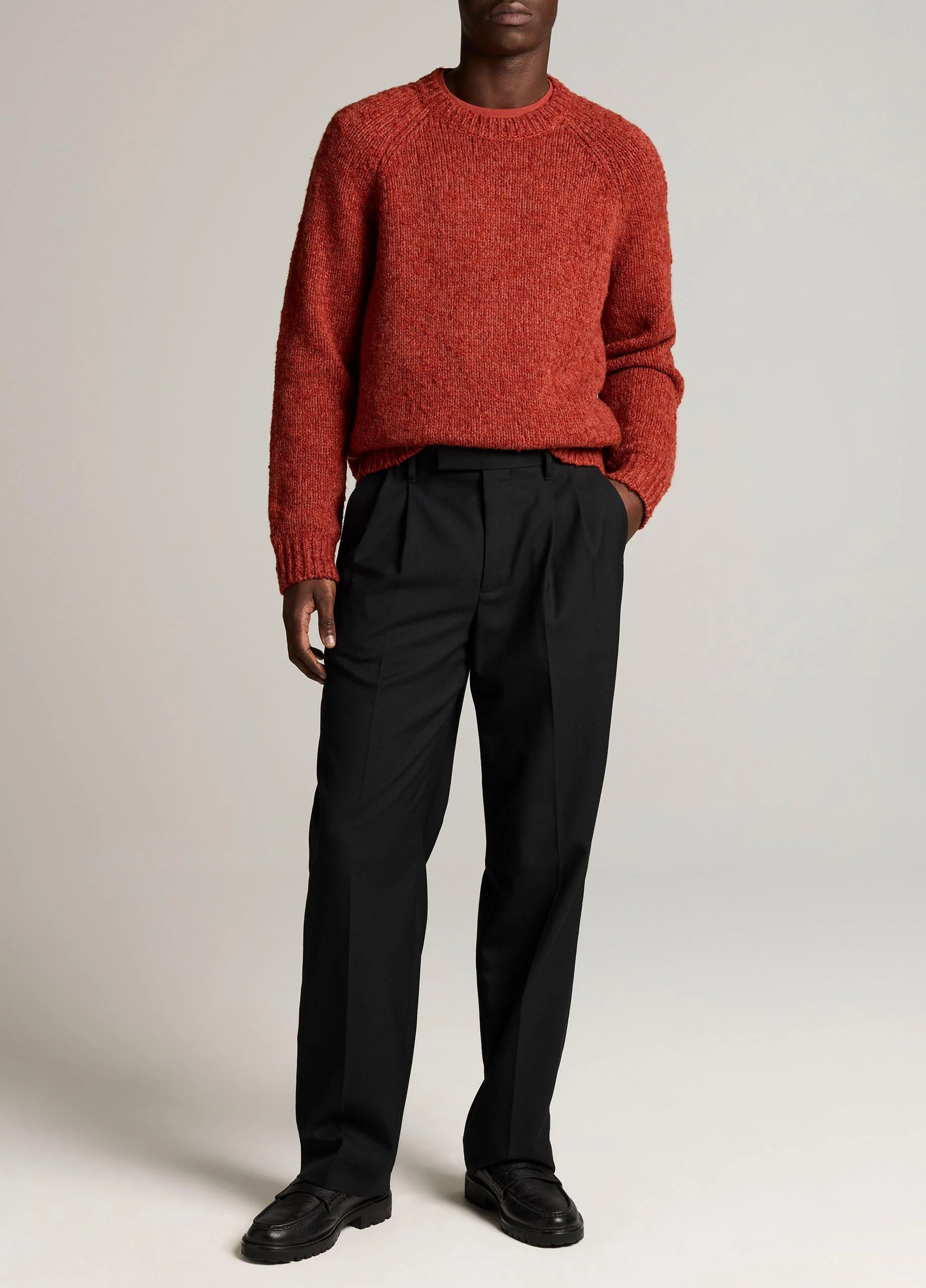 Louie Relaxed Twill Double-Pleated Trouser - 1
