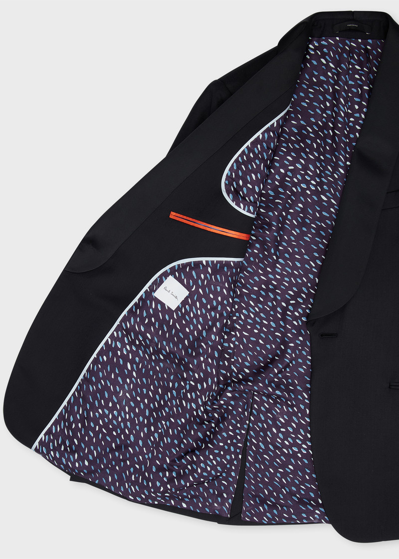 Black Wool-Silk Jacquard Evening Blazer 4