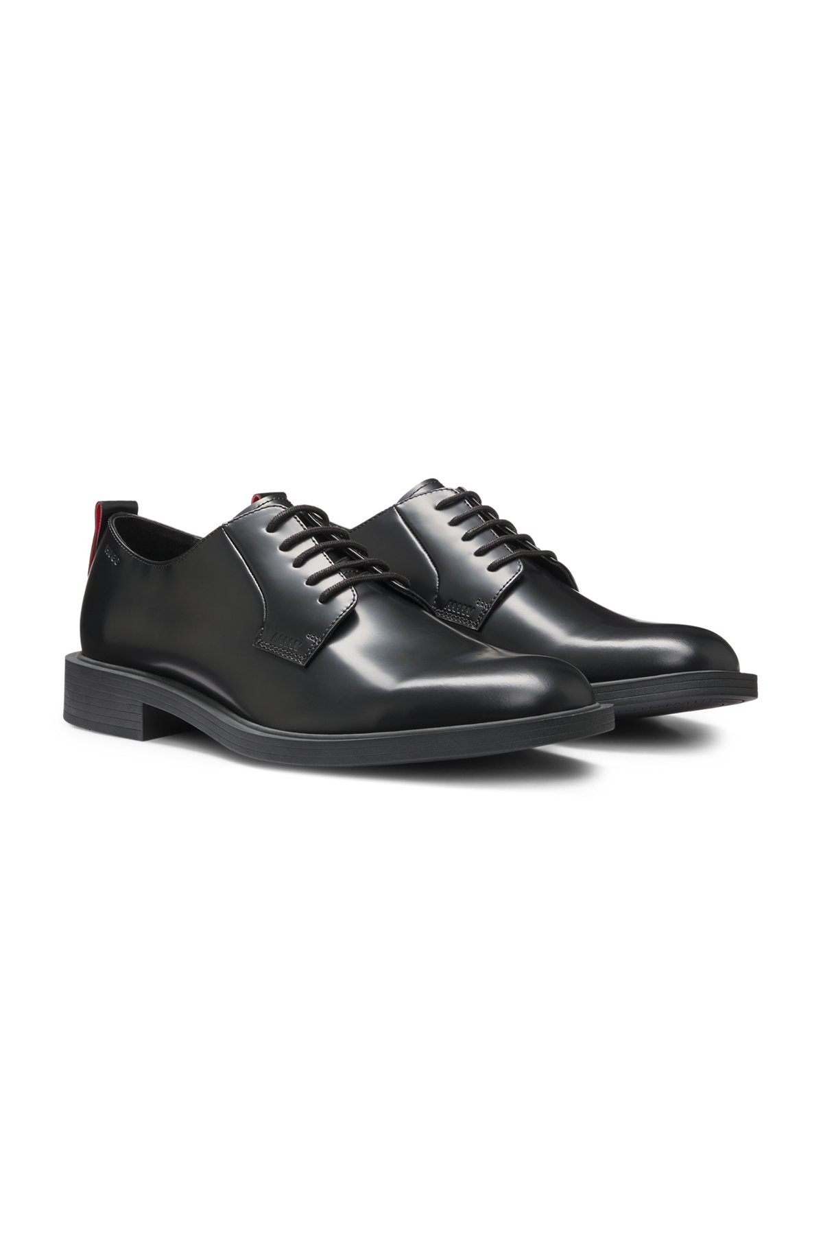 LEATHER DERBY SHOES WITH LOGO DETAIL - 2