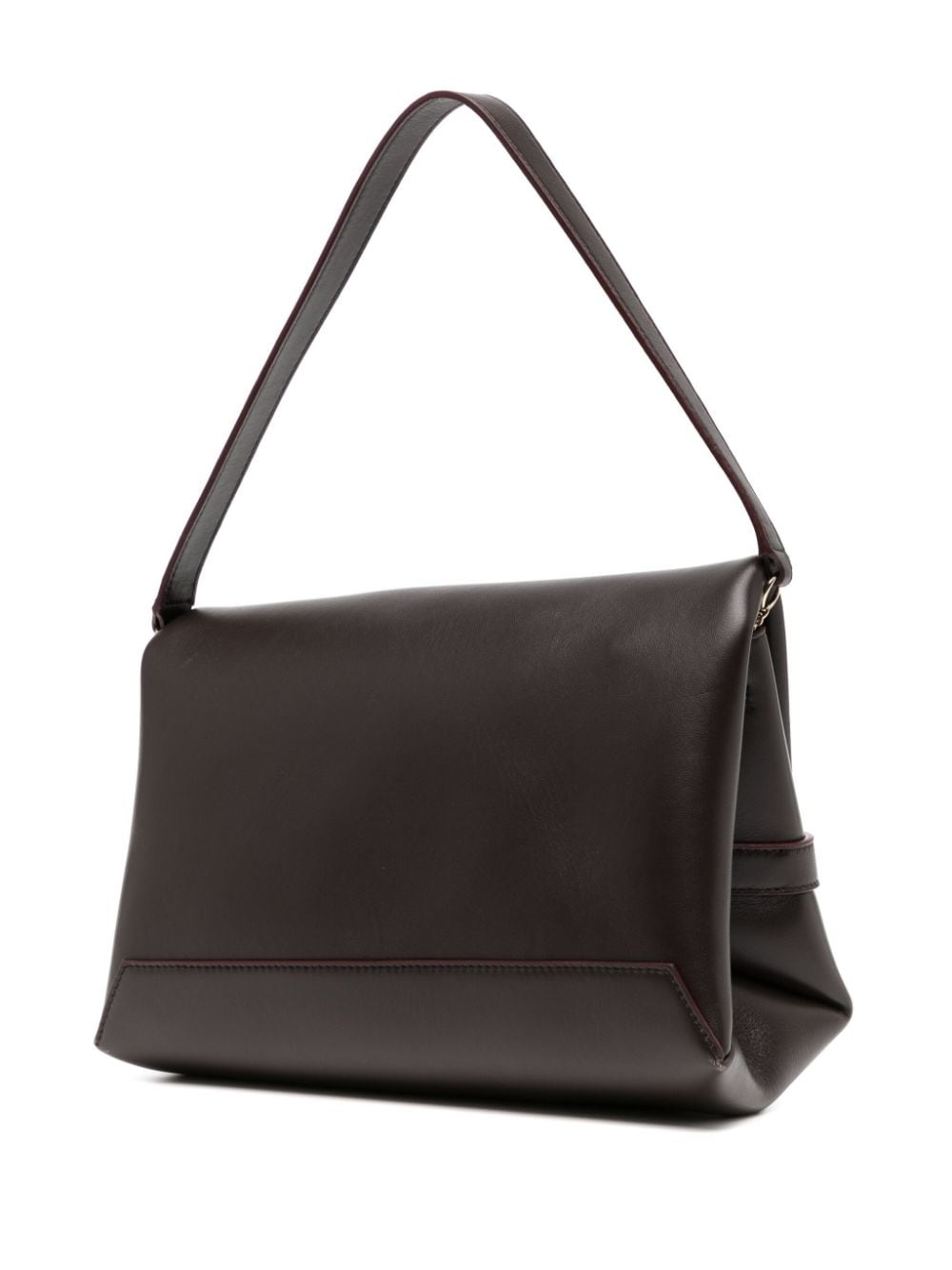 chain-embellished leather shoulder bag - 3