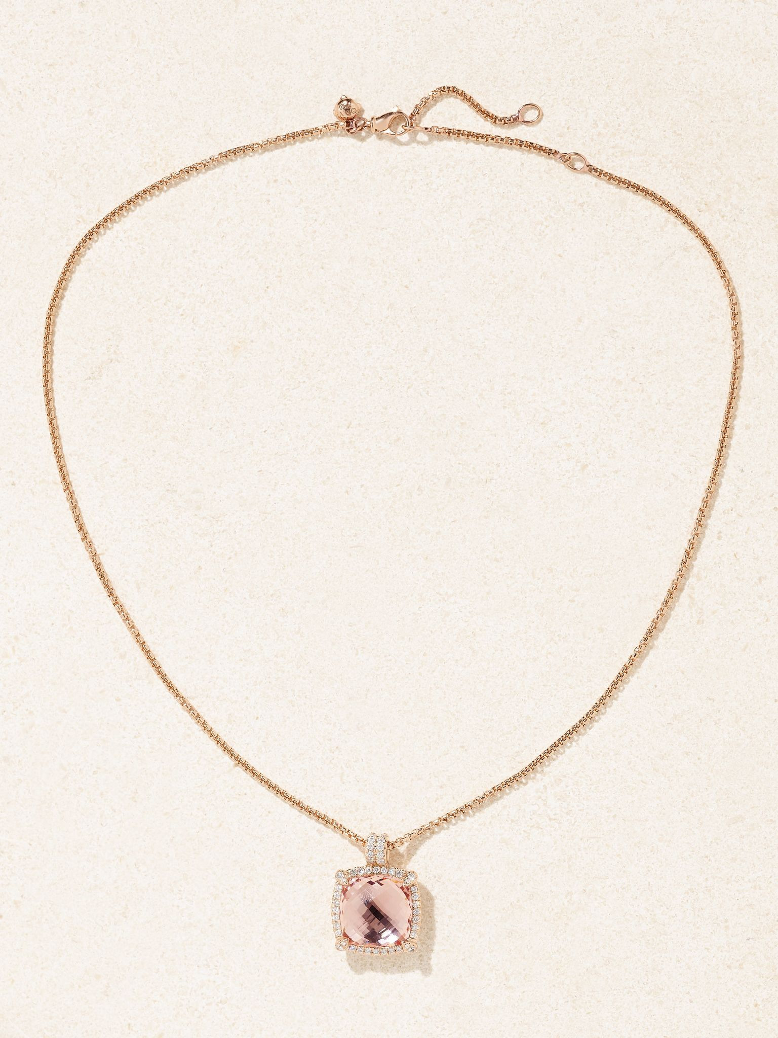 Châtelaine® 18-karat rose gold, morganite and diamond necklace Gold - 4