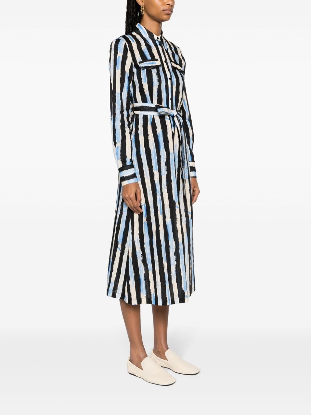 Assente striped cotton shirtdress - 3