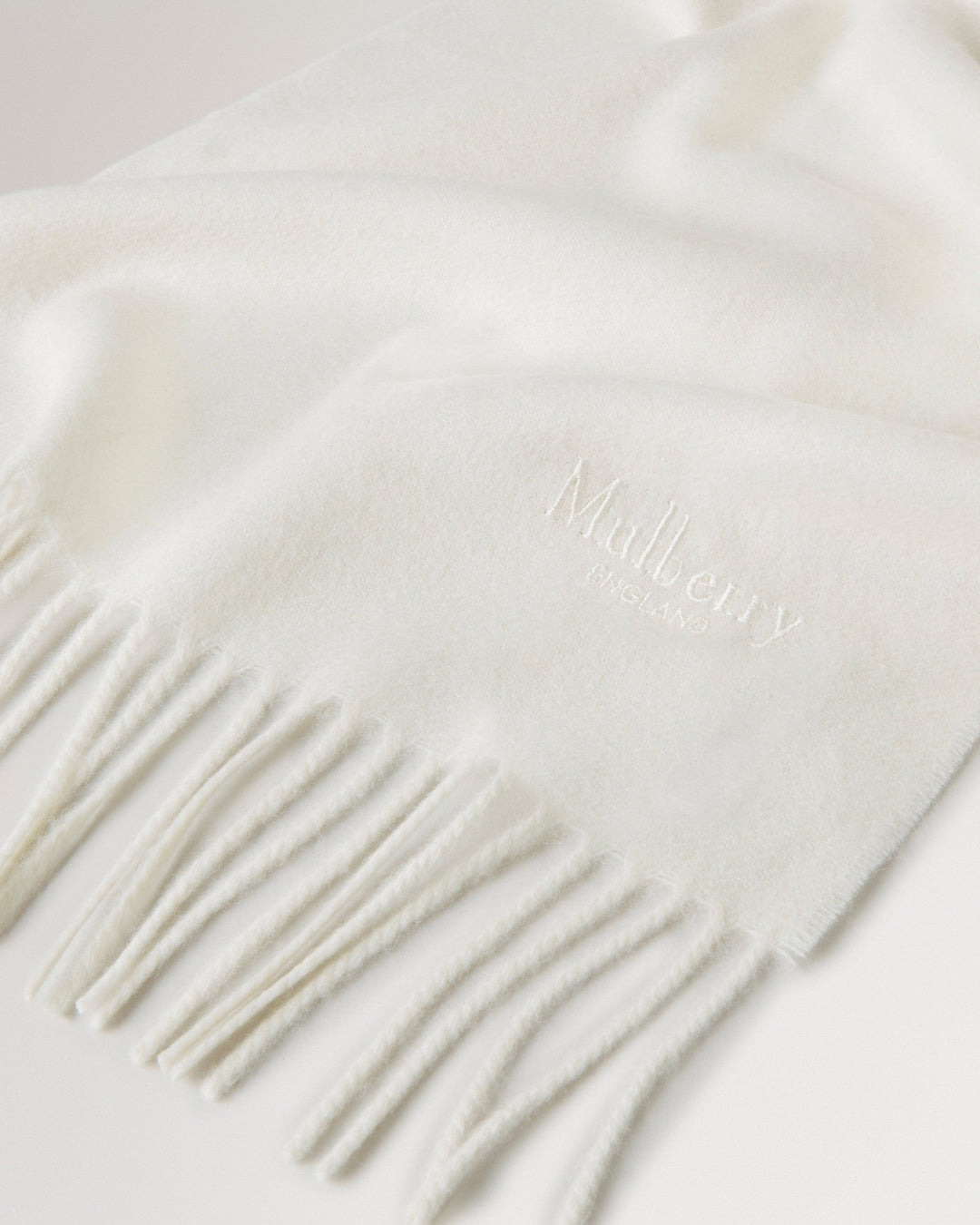 Small Solid Merino Wool Scarf Cream Merino Wool - 2