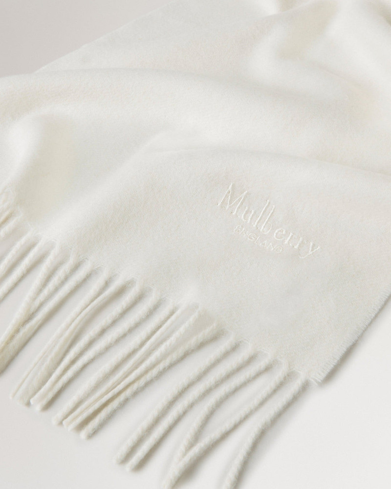 Mulberry Small Solid Merino Wool Scarf Cream Merino Wool outlook