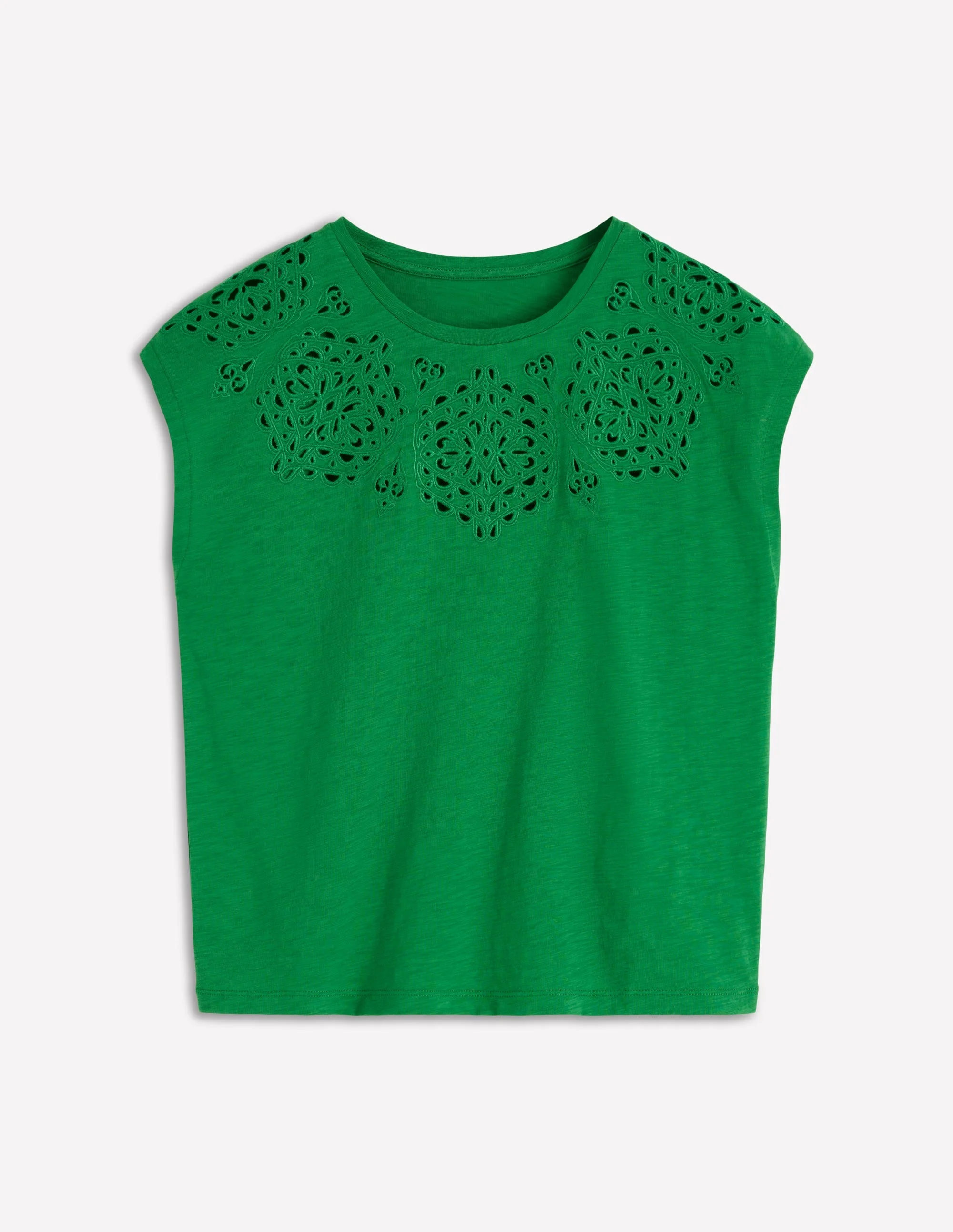 Willow Broderie T-shirt-Fresh Green - 1