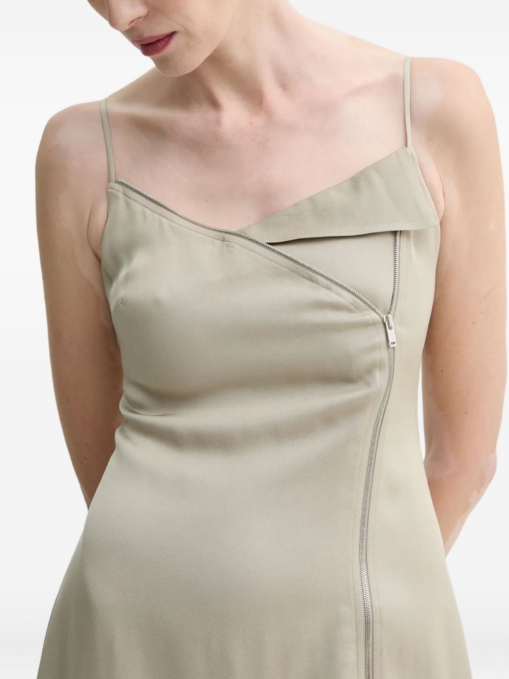 asymmetric zip-up dress - 4