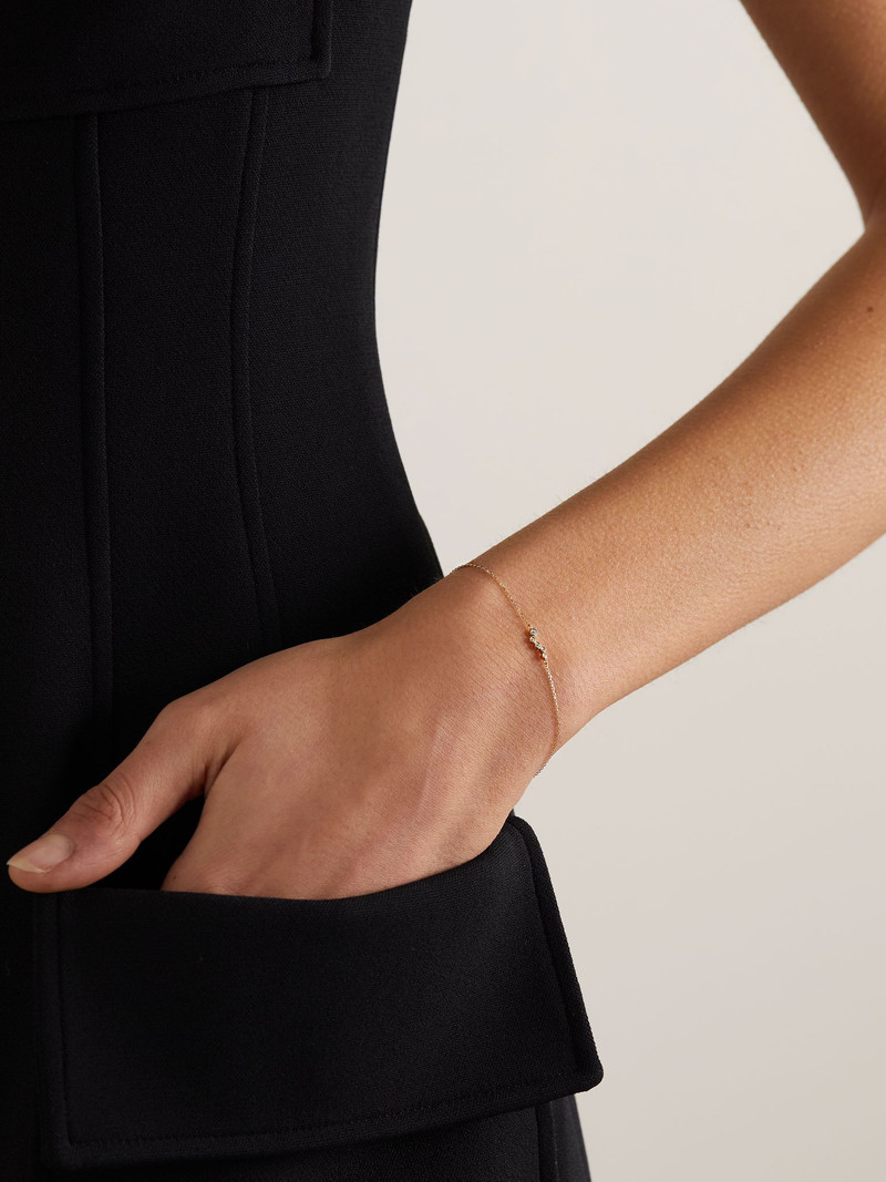 MATEO Wave 14-karat gold diamond bracelet Gold outlook