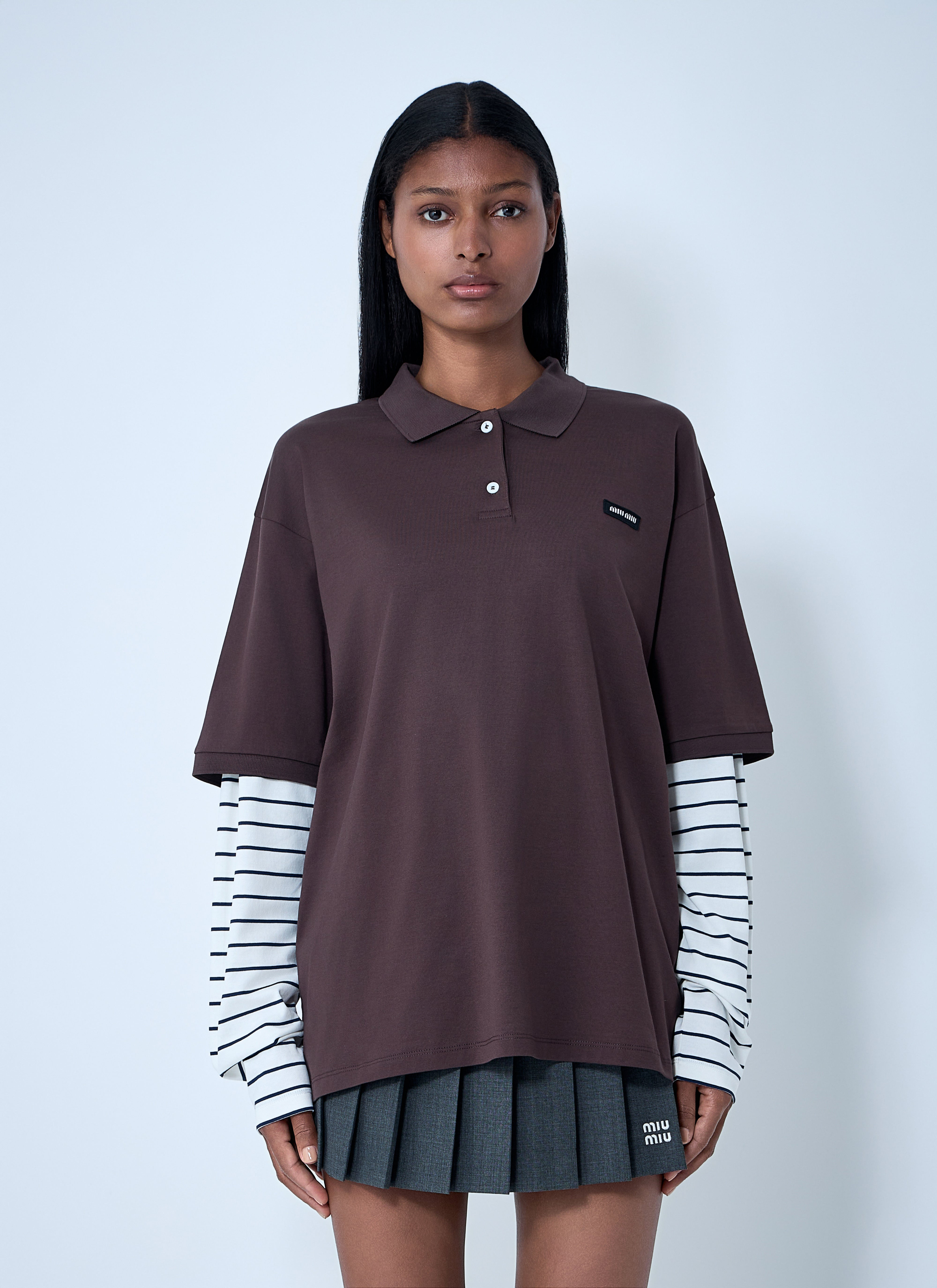 Miu Miu Women Set-Of-Three Logo Motif T-Shirts - 7