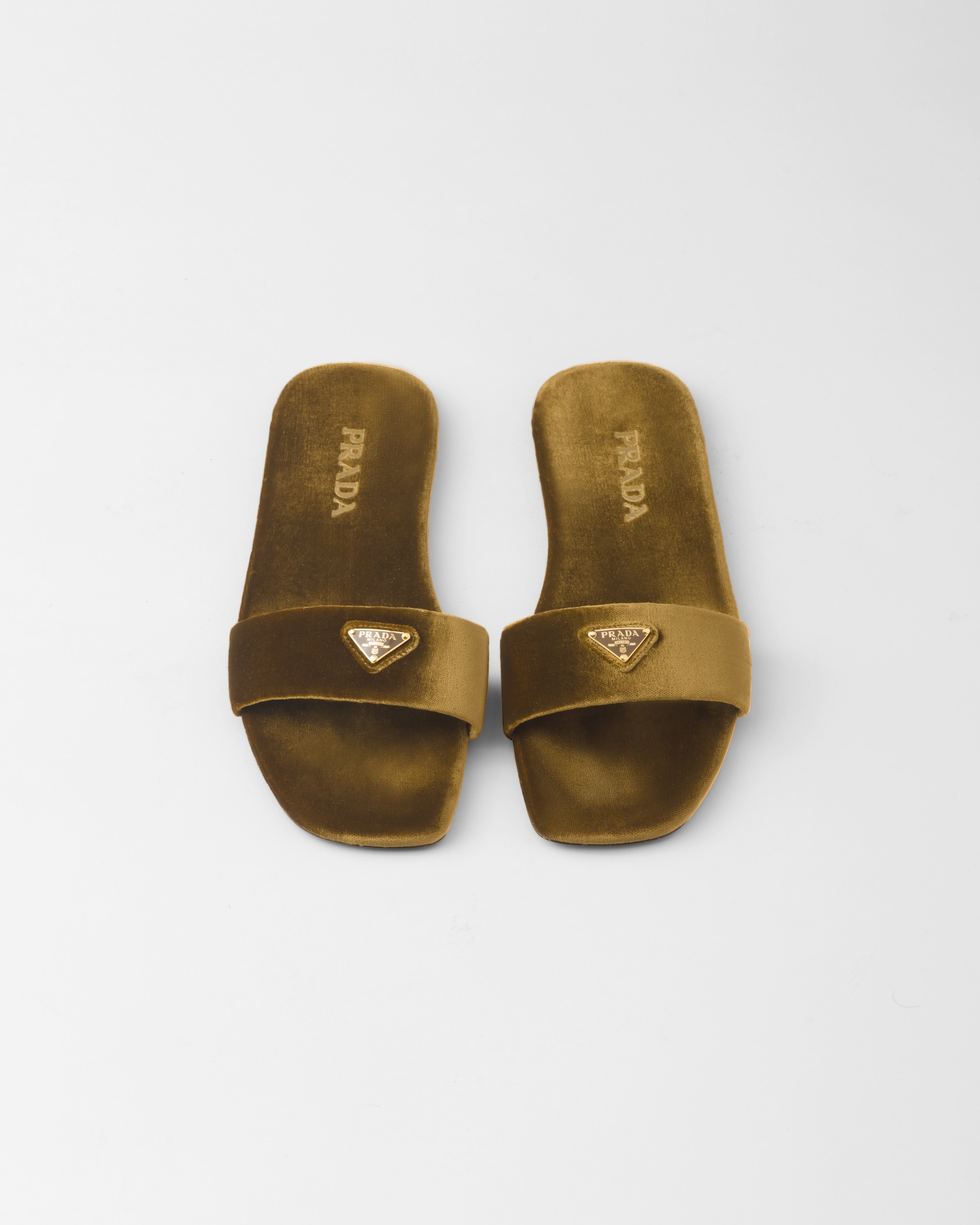 Flat velvet slides - 3