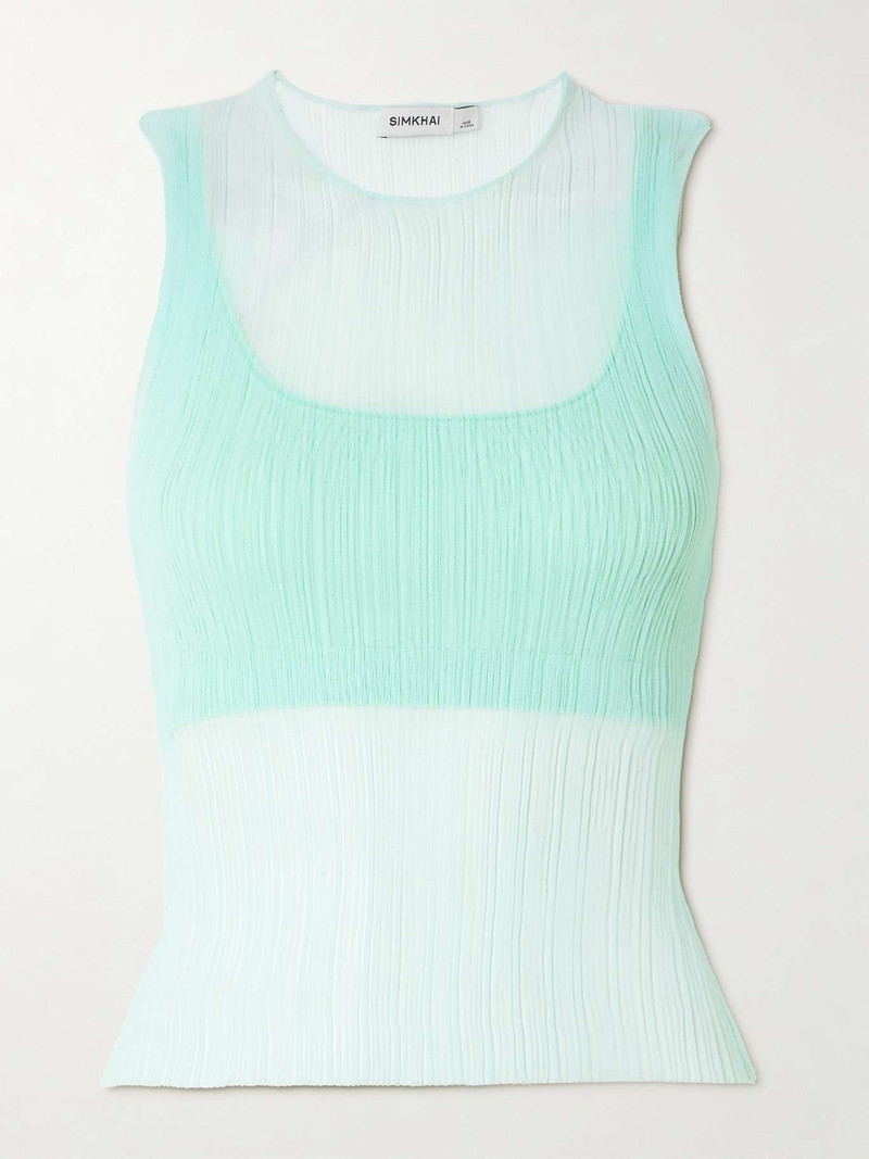 Plissé tank Light blue 1