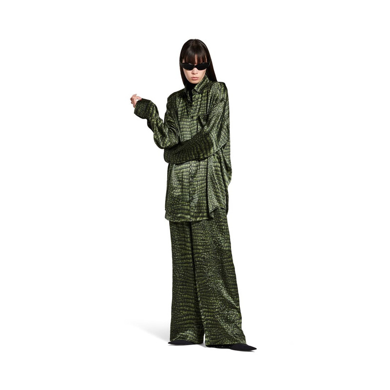 BALENCIAGA Women's Cocoon Shirt  in Green outlook