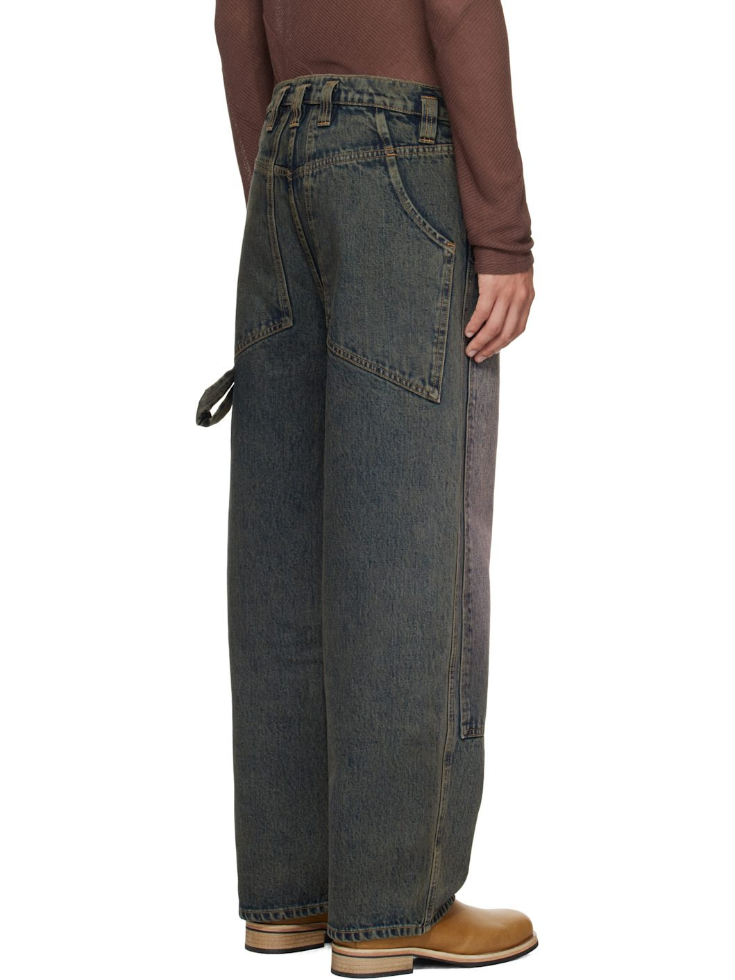 Blue Double Knee Baggy Jeans - 3