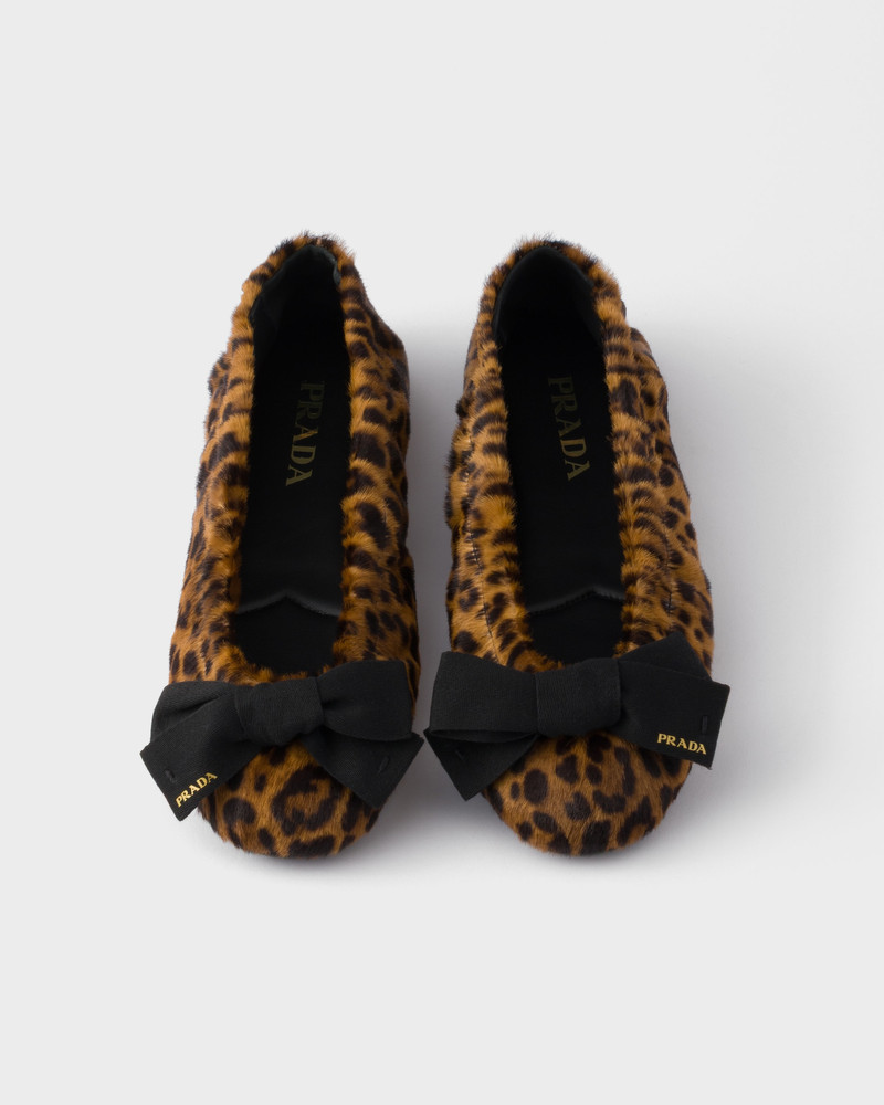 Printed leather ballerinas with bow 4