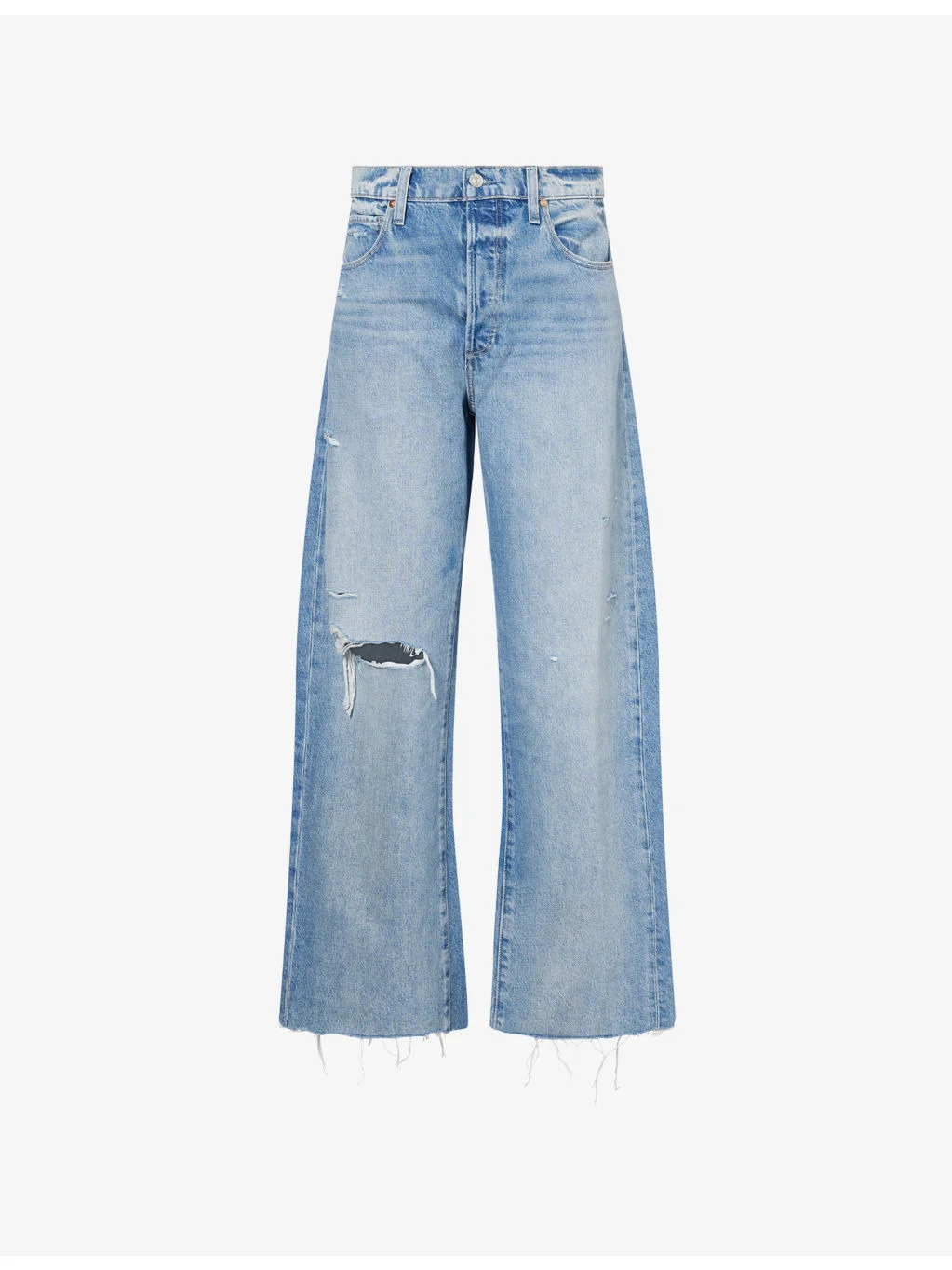 Arellia Skimmer Raw Hem Cotton Denim Jeans - 1