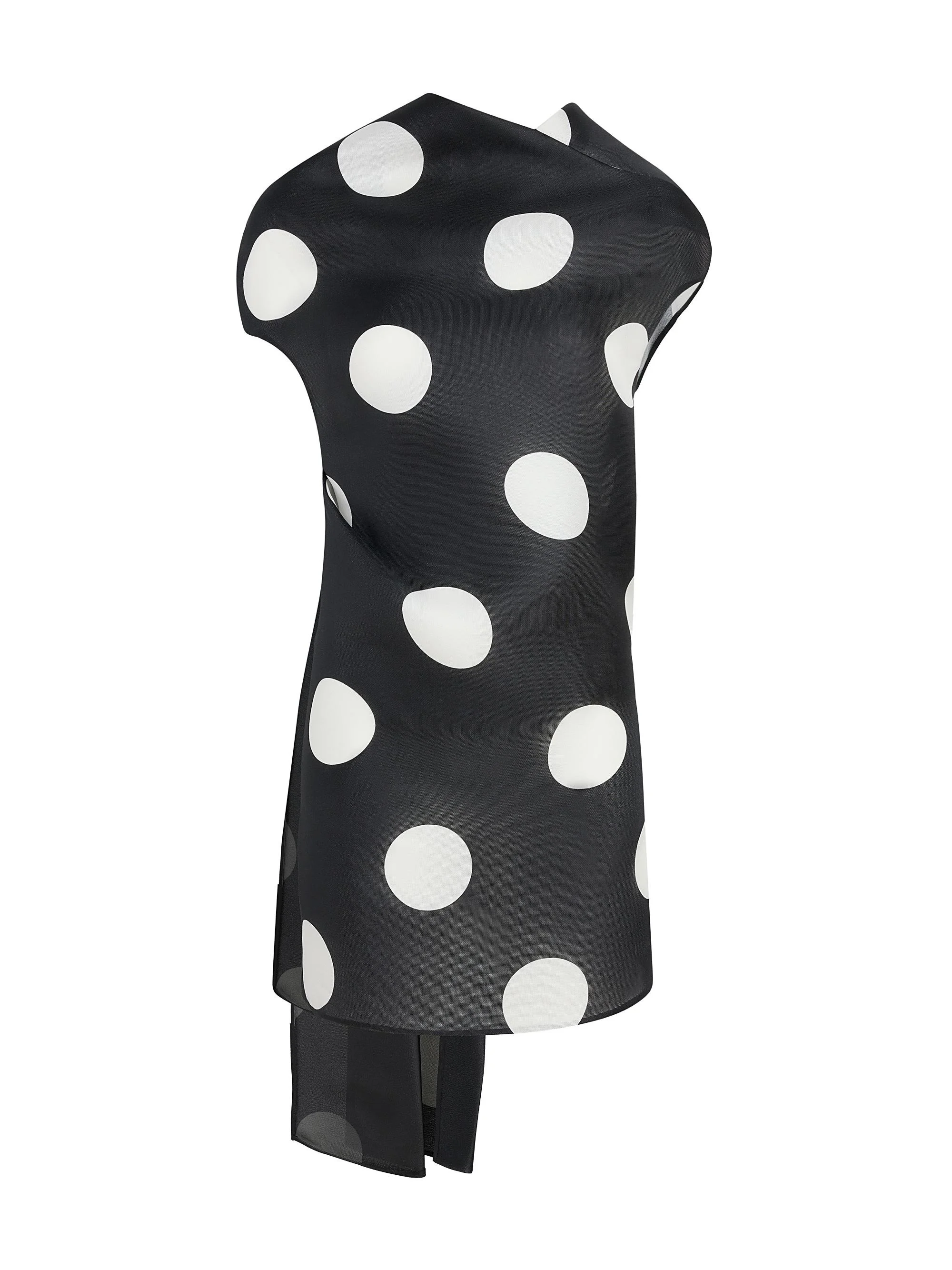 Women's Tatia Polka Dot Silk Minidress - Large Dot Black - 1