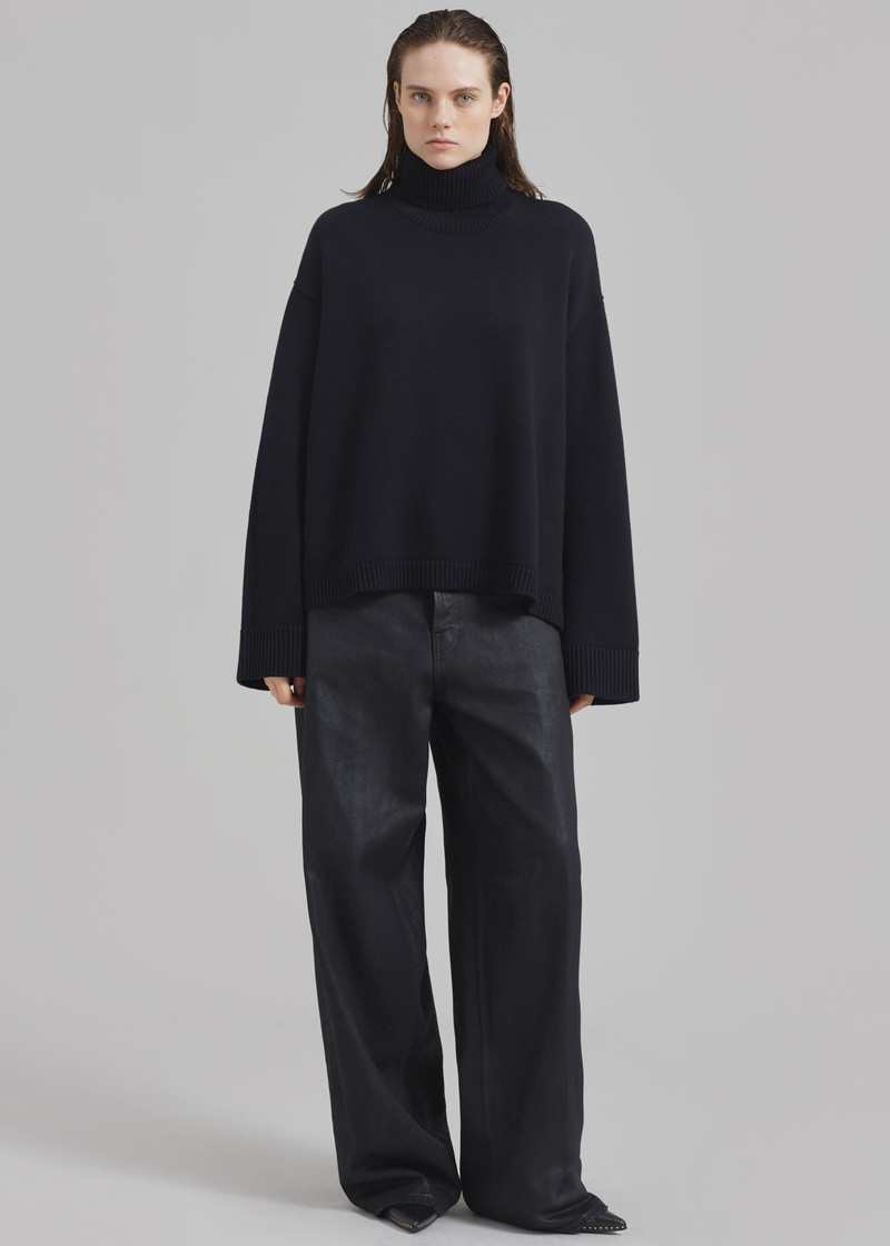 Rhea Trapeze Turtleneck - Black 15