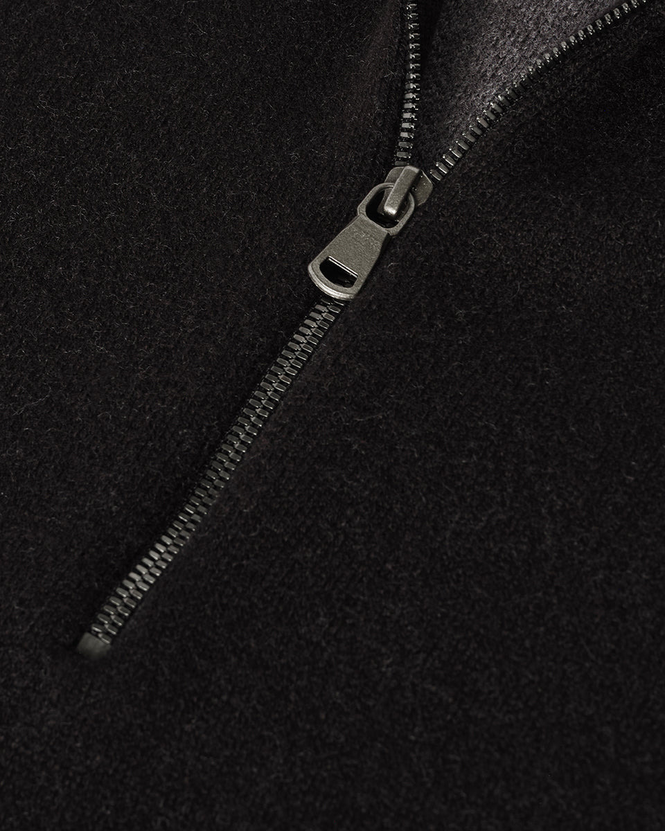 Double Face Black Half Zip Jumper - 6