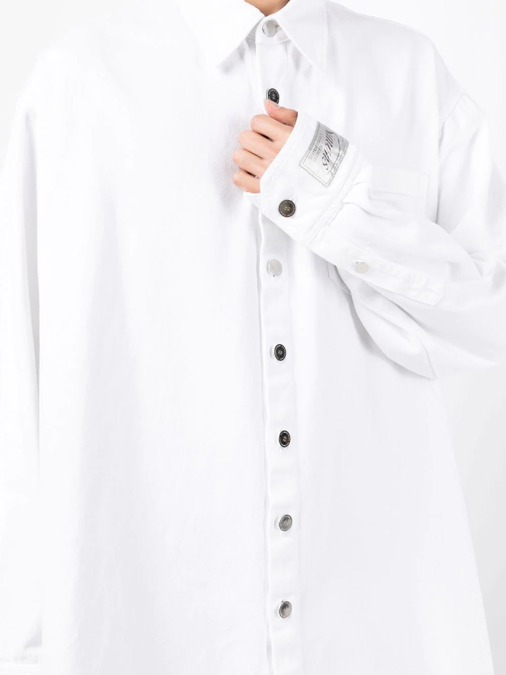 logo-patch button-up shirt - 5