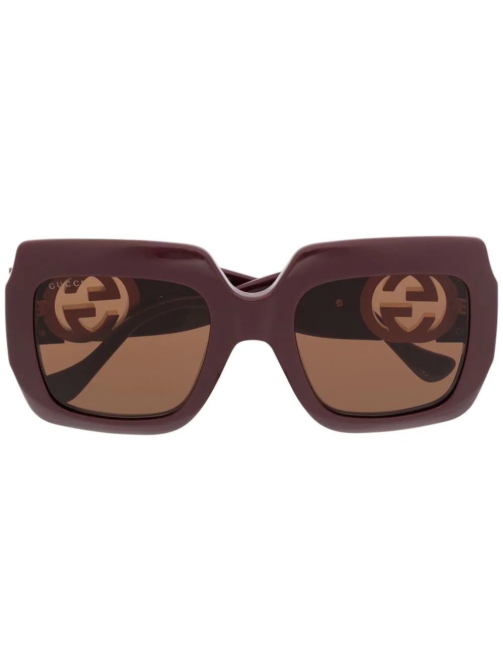 oversize-frame chain-detail sunglasses - 1