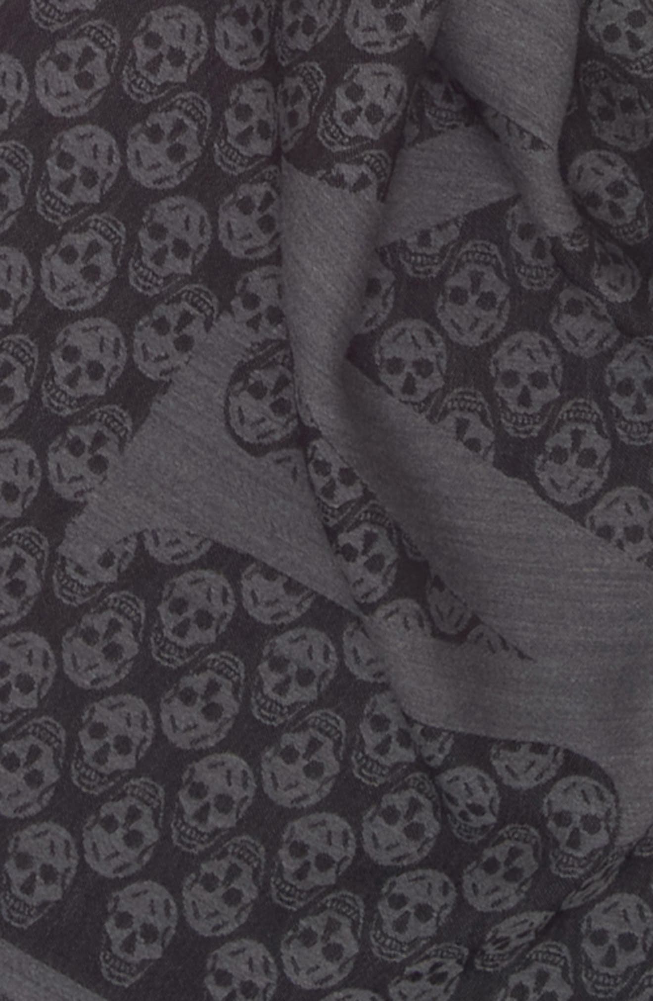 McQueen Multilogo Wool Scarf in Grey/Dark Grey at Nordstrom - 4