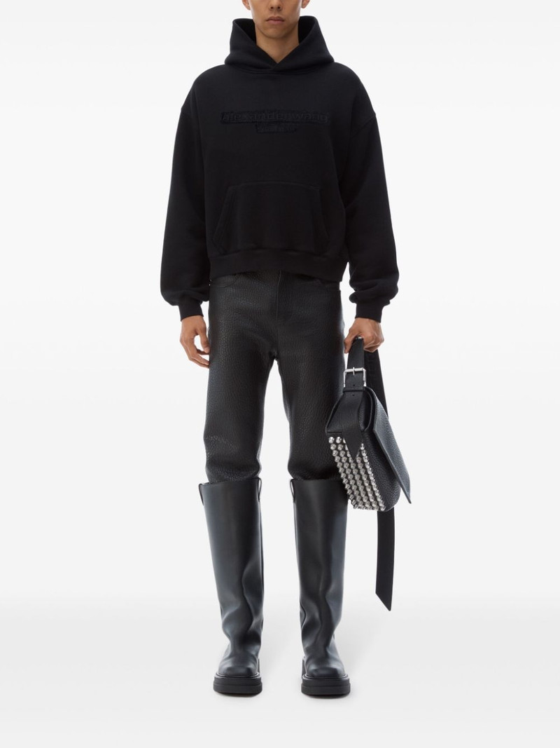 Alexander Wang distressed-logo hoodie outlook
