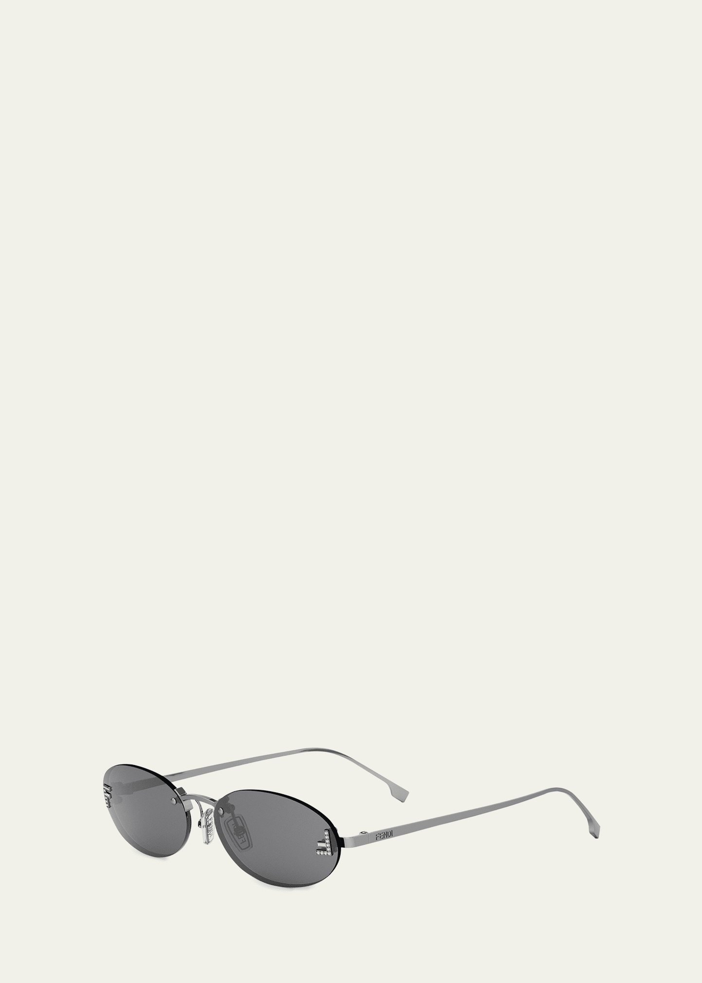 FF Crystal Metal Oval Sunglasses - 2